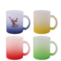 11oz Sublimation Blank Gradient Color Frosted Glass Mug-green