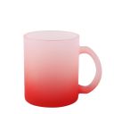 11oz Sublimation Blank Gradient Color Frosted Glass Mug-red