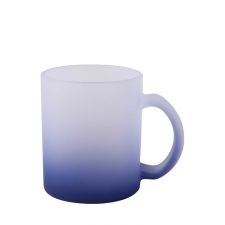 11oz Sublimation Blank Gradient Color Frosted Glass Mug-blue