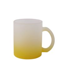 11oz Sublimation Blank Gradient Color Frosted Glass Mug-yellow