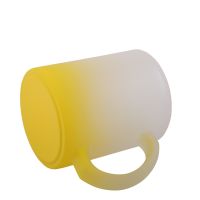 11oz Sublimation Blank Gradient Color Frosted Glass Mug-yellow