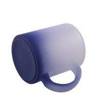 11oz Sublimation Blank Gradient Color Frosted Glass Mug-blue