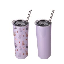 Sublimation 20oz rainbow shimmer straight skinny tumbler with straws -purple