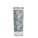 Sublimation 3Oz Shot Glass With White Patch and Gold Trim