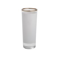 Sublimation 3Oz Shot Glass With White Patch and Gold Trim