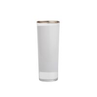 Sublimation 3Oz Shot Glass With White Patch and Gold Trim