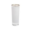 Sublimation 3oz shot glass with white patch and gold trim(Egg grid package)