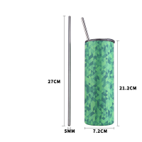 Sublimation 20oz glow in the dark straight straw skinny tumblers-green