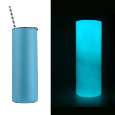 Sublimation 20oz glow in the dark straight straw skinny tumblers-blue