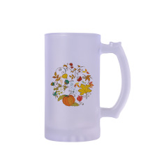 Sublimation Glass Beer Mugs 16oz Handle Frosted Glass Mug