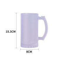 Sublimation Glass Beer Mugs 16oz Handle Frosted Glass Mug