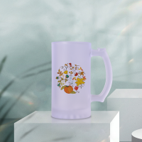 Sublimation Glass Beer Mugs 16oz Handle Frosted Glass Mug