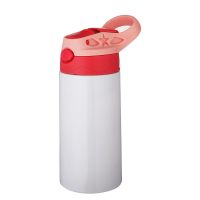 Sublimation Blank 12oz Straight Children Straw Bottle-red