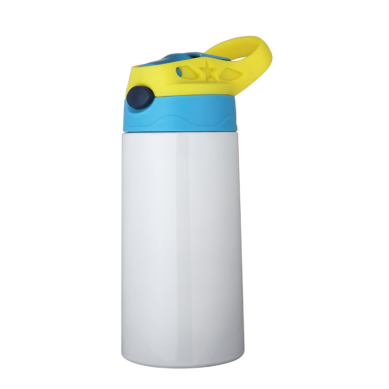 Sublimation Blank 12oz Straight Children Straw Bottle-yellow