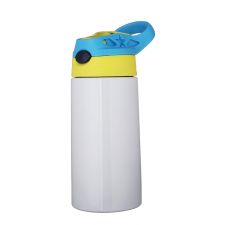 Sublimation Blank 12oz/350ml Children Straw Bottle-blue