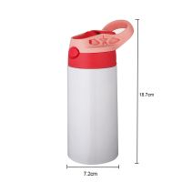 Sublimation Blank 12oz/350ml Children Straw Bottle-blue