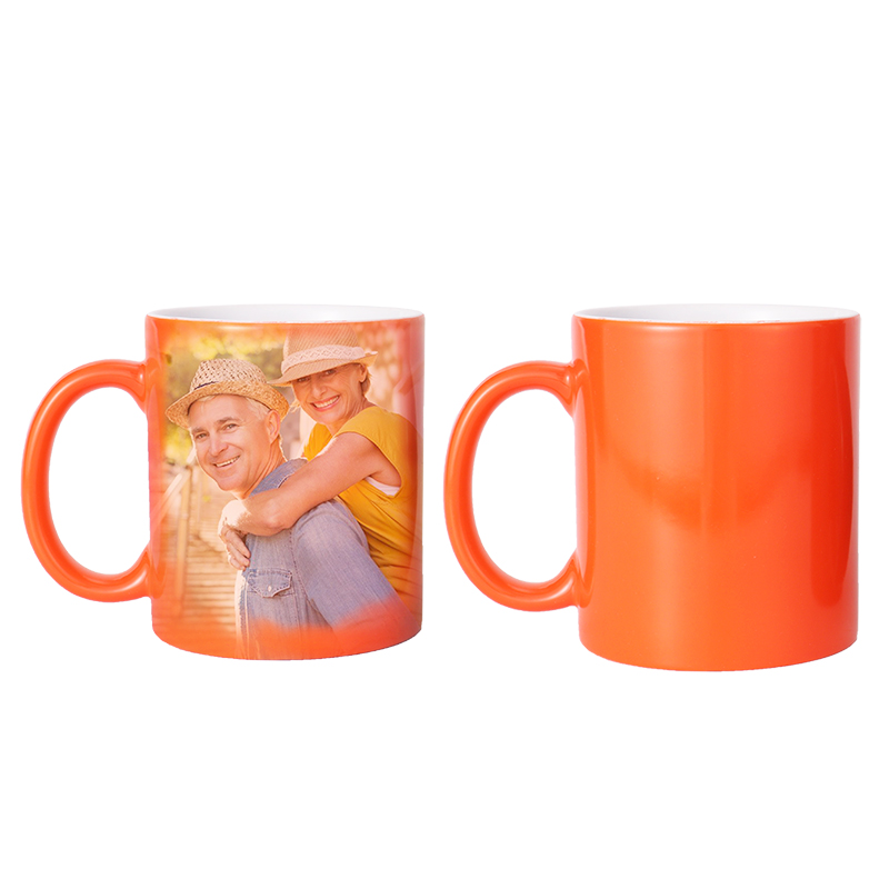 Sublimation 11oz Magic Color Changing Coffee Ceramic Mug-orange