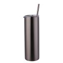 Sublimation blank 20oz straight skinny tumblers with straws-silver