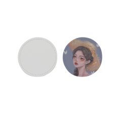 Sublimation Small Round Shape Leather Hat Patch PL019-S