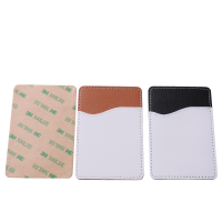 Sublimation PU leather Mobile phone card holder-  brown