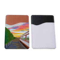 Sublimation PU leather Mobile phone card holder-  brown