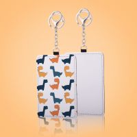 Sublimation Single-sided blank leather card holder keychains