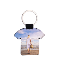 Sublimation Double-sided blank Leather keychains-Tshirt