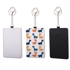 Sublimation Single-sided blank leather card holder keychains