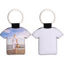 Sublimation Double-sided blank Leather keychains-Tshirt