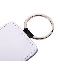 Sublimation Double-sided blank Leather keychains-square