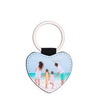 Sublimation Double-sided blank Leather keychains-heart