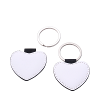 Sublimation Double-sided blank Leather keychains-heart