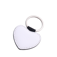 Sublimation Double-sided blank Leather keychains-heart