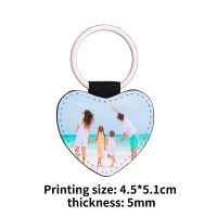 Sublimation Double-sided blank Leather keychains-heart