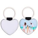 Sublimation Double-sided blank Leather keychains-heart