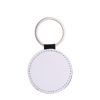 Sublimation Double-sided blank Leather keychains-round