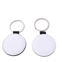 Sublimation Double-sided blank Leather keychains-round