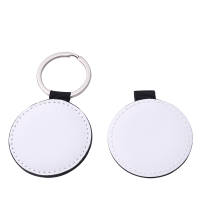 Sublimation Double-sided blank Leather keychains-round