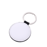 Sublimation Double-sided blank Leather keychains-round