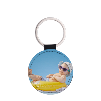 Sublimation Double-sided blank Leather keychains-round