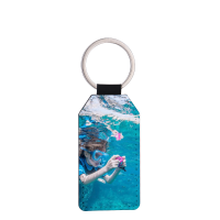 Sublimation double-sided blank Leather keychains-Angular rectangle