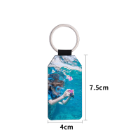 Sublimation double-sided blank Leather keychains-Angular rectangle