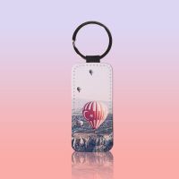 Sublimation double-sided blank Leather keychains-rectangle