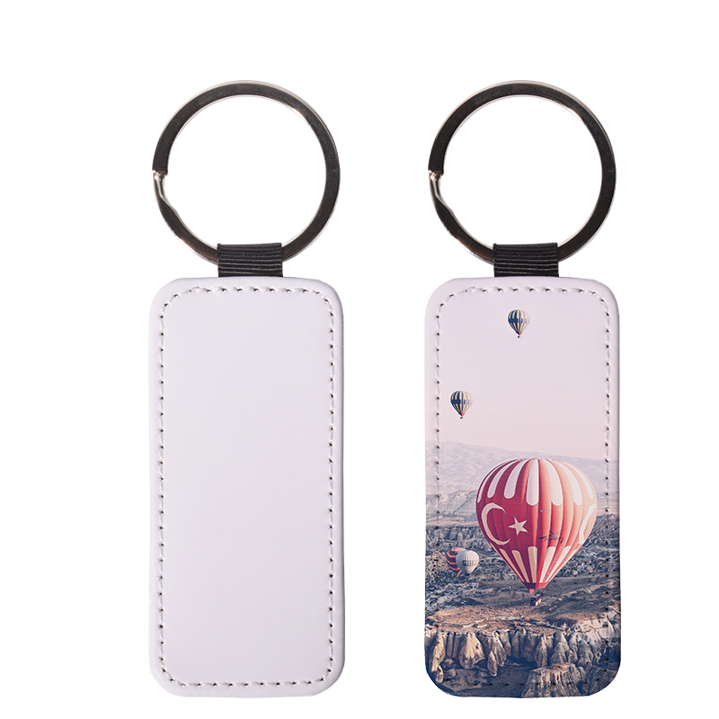 Sublimation double-sided blank Leather keychains-rectangle