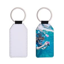 Sublimation double-sided blank Leather keychains-Angular rectangle