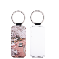 Sublimation Single-sided blank Leather keychains-rectangle