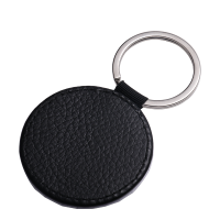 Sublimation Single-sided blank Leather keychains-round