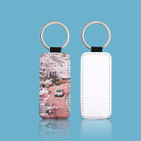 Sublimation Single-sided blank Leather keychains-rectangle