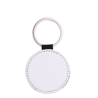 Sublimation Single-sided blank Leather keychains-round