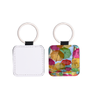 Sublimation Single-sided blank Leather keychains-square